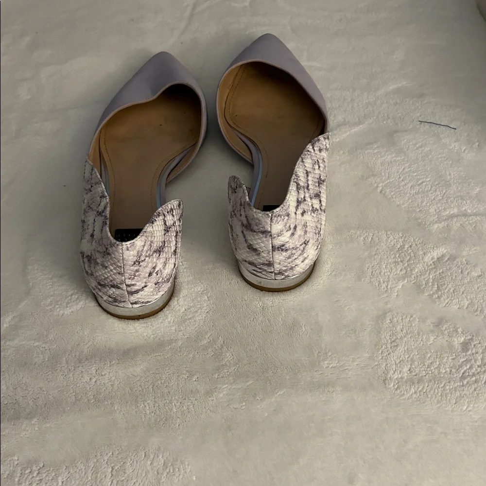 White House Black Market Lilac Pointed Toe D'Orsay Flats